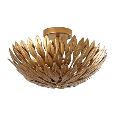 3 Light Semi Flush Mount 10 Inch Tall and 16 Inch Wide by Parrot Uncle - BBW9353-3GD
