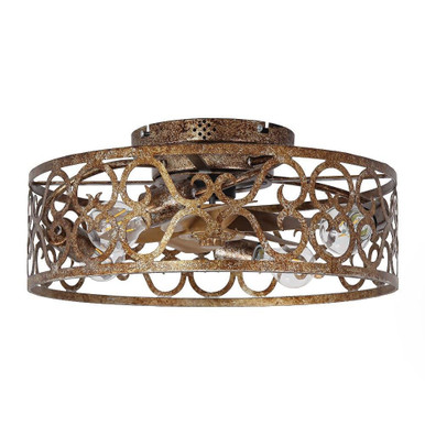 5 Blade Flush Ceiling Fan with Light Kit 17.8 Inch Wide by BSH - 2615-BEL-5329433