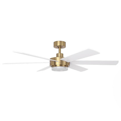 Illume Edge 6 Blade Ceiling Fan with Light Kit 54 Inch Wide by BSH - 2615-BEL-5329304