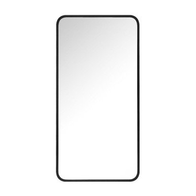 Reflections Sleek Framed Soft Corner Wall Mirror 32 X 24 Inch Wide by Brio - Brio2702BK