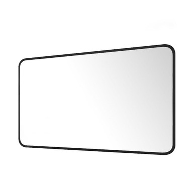 Reflections Sleek Framed Soft Corner Wall Mirror 40 X 24 Inch Wide by Brio - Brio2704-BK