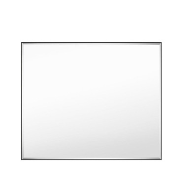 Reflections Sleek Framed Beveled Wall Mirror 36 X 30 Inch Wide by Brio - Brio4613BK