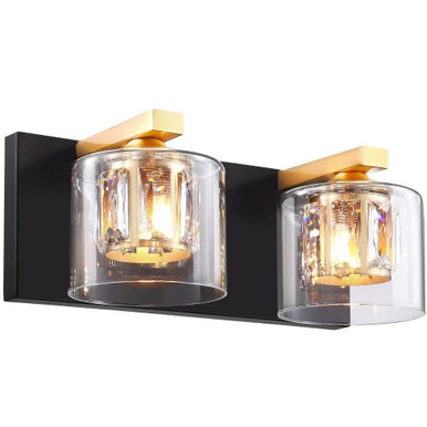 Kolt 2 Light Bath Vanity 7 Inch Tall and 30.7 Inch Wide by Brio - KO802BG