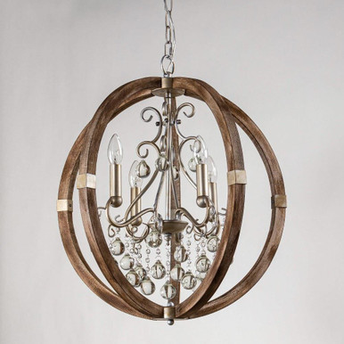 Lusteria 4 Light Caged Pendant 24.7 Inch Tall and 21.7 Inch Wide by Brio - LU155