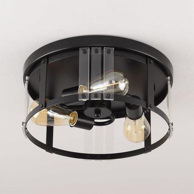 Lusteria 3 Light Flush Mount 5.9 Inch Tall and 13.39 Inch Wide by Brio - LU154