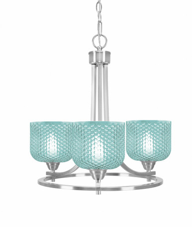 Paramount 3 Light Up Chandelier 17 Inch Tall and 17 Inch Wide by Toltec - 3403-BN-4612