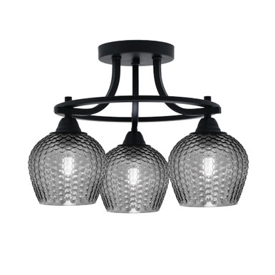 Paramount 3 Light Semi Flush Mount 12.5 Inch and 15.75 Inch Wide by Toltec - 3417-BN-4602