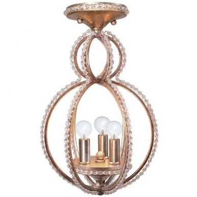 Garland 3 Light 9.5 Inch Wide Semi Flush Mount by Crystorama - 6760-dt_ceiling