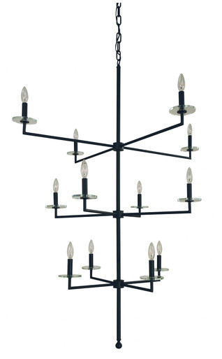 Muse 12 Light Oversized Foyer Chandelier by Framburg - 5452Mblack
