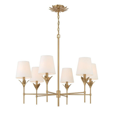 Broche 6 Light Chandelier 28 Inch Tall and 32 Inch Wide by Crystorama - 568
