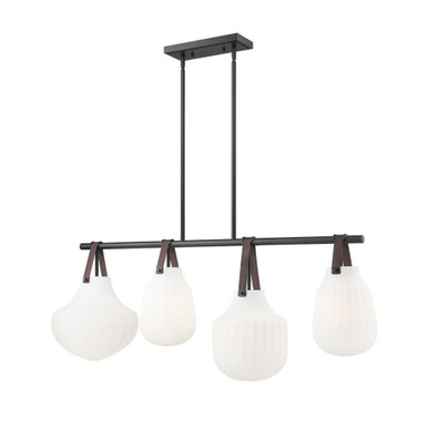 Brooke Courtyard 4 Light Linear Chandelier 19 x 13 Inches Wide by BSH - 372-BEL-1341037