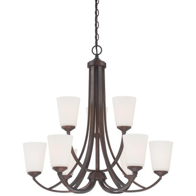 Old Vicarage Spur - Chandelier 9 Light Brushed Nickel in Transitional Style - 29.25 inches tall by 30 inches wide - 57-BEL-539246