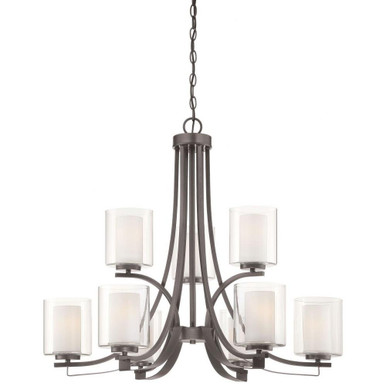 The Tennis Court - Chandelier 9 Light in Transitional Style - 28.5 inches tall by 31.5 inches wide - 57-BEL-539083
