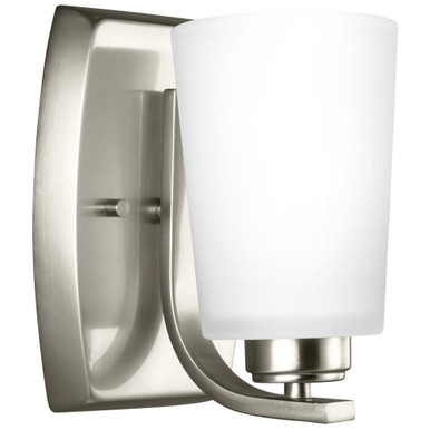 1 Light Traditional Wall Sconce with Cylinder Etched/White Glass-8 Inches H by 5 Inches W - 73-BEL-2755369