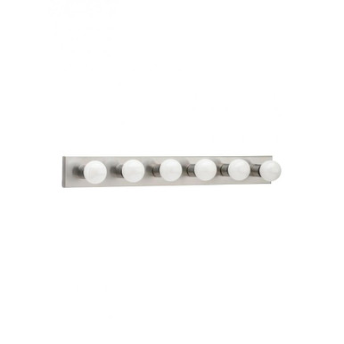 Six Light Vanity Bath Bar Fixture In Brushed Stainless With Made Of Steel-Size W36 H4 1/4 E2 1/4-Bathroom Lighting - 73-BEL-1001772