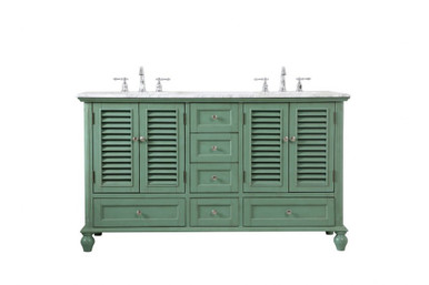 Portcullis Road 60 Inch 6 Drawer Bath Vanity Sink Set by Bailey Street Home - 779-BEL-881195