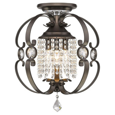 Clinton Brae 3 Light 13.5 Inch Wide Semi Flush Mount by Bailey Street Home - 170-BEL-2319946