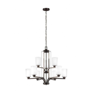 Mercer Edge - 9.5W Nine Light 2-Tier Chandelier - 73-BEL-2755154