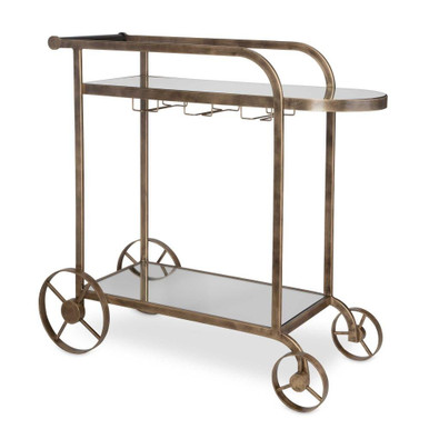 Drury Oval Bar Cart 36.25 Inch Tall and 38.25 Inch Wide by BSH - 208-BEL-5244481