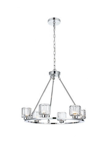Chalk Leaze 6 Light Chandelier 22 Inch Tall and 26 Inch Wide by BSH - 390-BEL-1370339