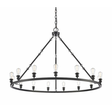 Saloon 20 Light Oversized Round Chandelier by Innovations - 860-BK