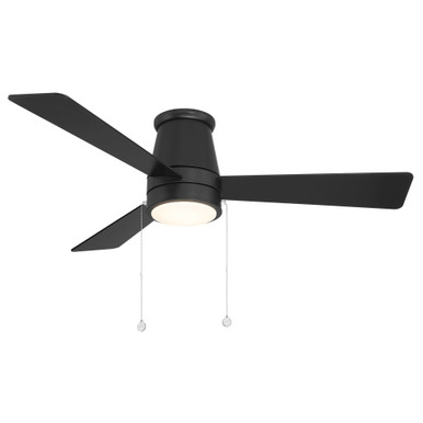 Iris Point 3 Blade Flush Mount Ceiling Fan with Light Kit 52 Inch Wide by BSH - 156-BEL-1366991
