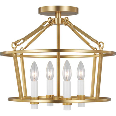Marston 4 Light 16.38 Inch Wide Semi Flush Mount by Visual Comfort Studio - cf1064bbs
