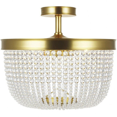 Summerhill 6 Light 16 Inch Wide Semi Flush Mount by Visual Comfort Studio - cf1076bbs