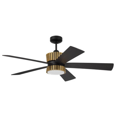 Theiry 5 Blade Ceiling Fan with Light Kit 52 Inch Wide by Craftmade - TRY52FBSB5-NWF
