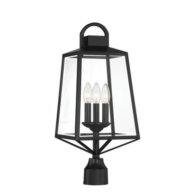 Inglewood 3 Light Outdoor Post Lantern 22.25 X 9 Inch Wide by Savoy House - L5-6204-BK