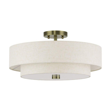 Monroe 4 Light Large Semi Flush Mount 9 Inch Tall and 18 Inch Wide by Livex - 51085-01