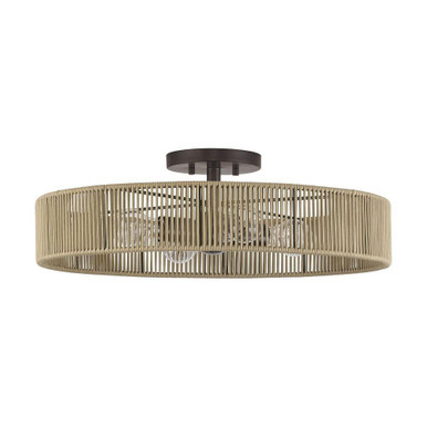 Goldiemesh 4 Light Extra Large Semi Flush Mount 22 Inch Wide by Livex - 53177-92