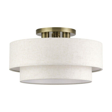 Manorwood 3 Light Large Semi Flush Mount 10.25 Inch X 18 Inch Wide by Livex - 41945