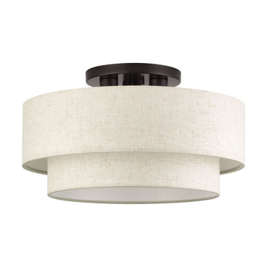 Manorwood 3 Light Large Semi Flush Mount 10.25 Inch X 18 Inch Wide by Livex - 41945