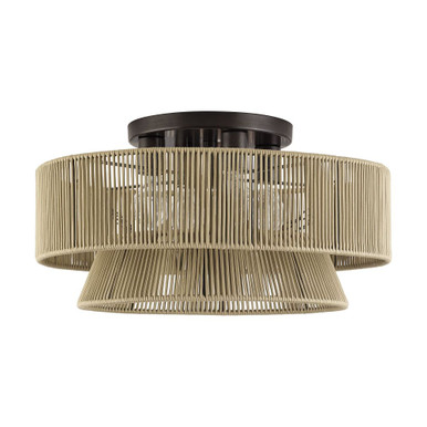Florell 4 Light Extra Large Semi Flush Mount 21 Inch Wide by Livex - 49148