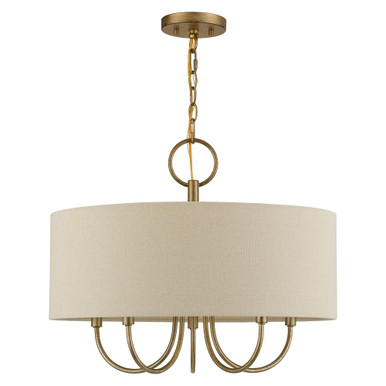 Bellingham 5 Light Pendant 18 Inch Tall and 22 Inch Wide by Livex - 58865