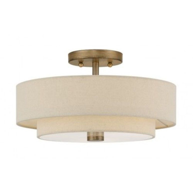 Bellingham 3 Light Large Semi Flush Mount 8.25 Inch X 15 Inch Wide by Livex - 58854