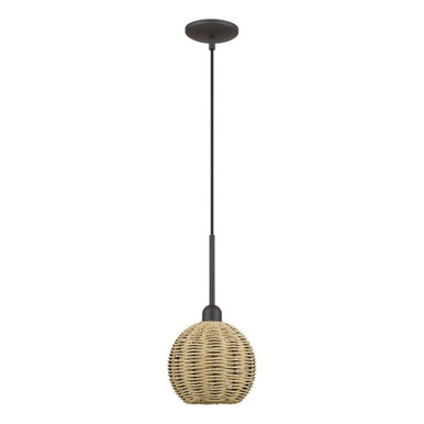 Summervine 1 Light Mini Globe Pendant 21 Inch Tall and 8 Inch Wide by Livex - 60201