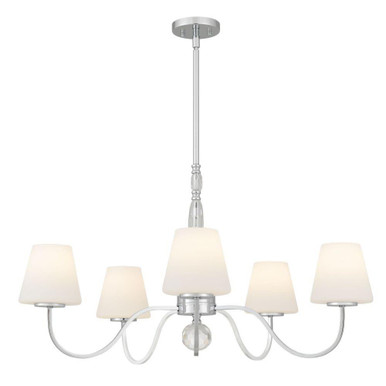 Stone 5 Light Chandelier 19.75 Inch Tall and 35 Inch Wide by Quoizel - STON5035C