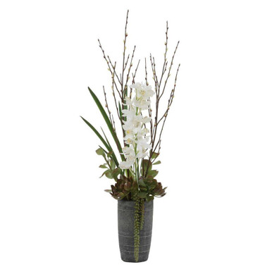 Eterna Orchid Centerpiece & Vase 48.5 Inchand 19.75 Inch Wide by Uttermost - 60265