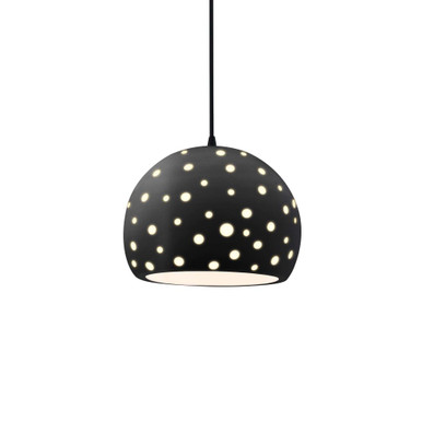Perforated Globe 1 Light Cord Pendant 6 X 7 Inch Wide by Justice Design - CER-6580