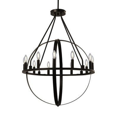 Orbit 12 Light Chandelier 45 Inch Tall and 32 Inch Wide by Justice Design - NSH-4284