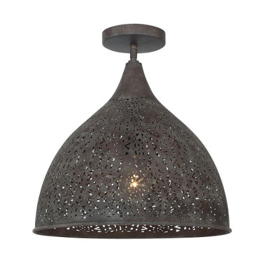 Jasmine 1 Light Semi Flush Mount 14 Inch Tall and 14 Inch Wide by Crystorama - JAS-A5010-FB_CEILING