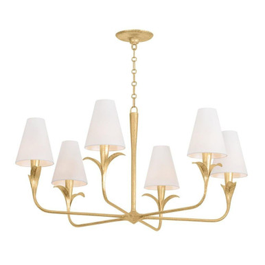 Quill 6 Light Chandelier 20.25 Inch Tall and 40 Inch Wide by Troy - F4740-GLI