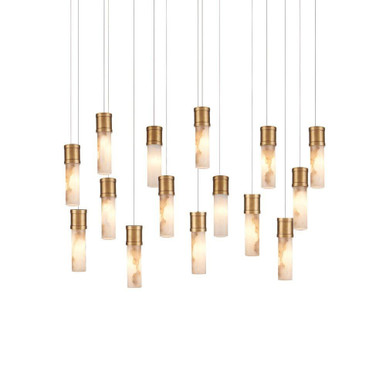 Cannula 15 Light Linear Multi Drop Pendant 48 Inch Wide by Currey Company - 9000-1383