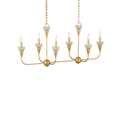 Aurelia 6 Light Rectangular Chandelier 46 Inch Wide by Currey Company - 9000-1329