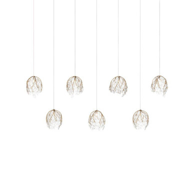 Banyan 7 Light Linear Multi Drop Pendant 57 Inch Wide by Currey Company - 9000-1394