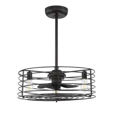 3 Light Drum Fan D'Lier In Industrial Style 14 Inch Blade Span by BSH - 2583-BEL-4904689