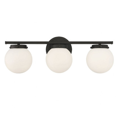 3 Light Globe Glass Mid Century Vanity Light 24 Inch Wide by BSH - 2583-BEL-1107291