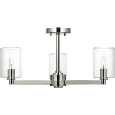 Fullton 3 Light Semi Flush Mount 20 Inch Wide by Visual Comfort Studio - 7764203C